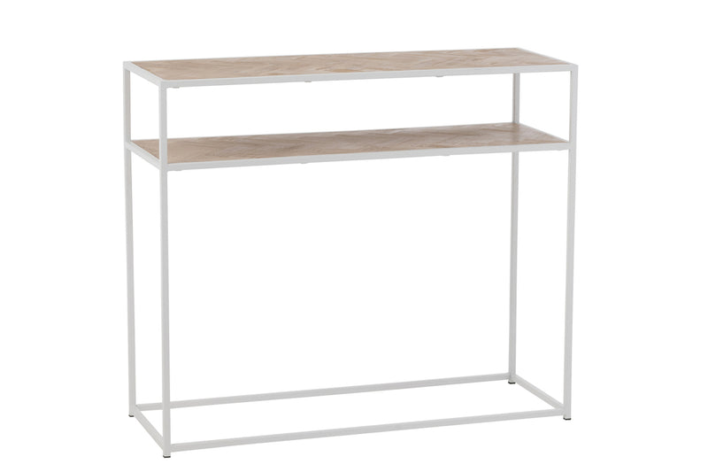 Console Zigzag Wood/Metal Natural/White - Majorr