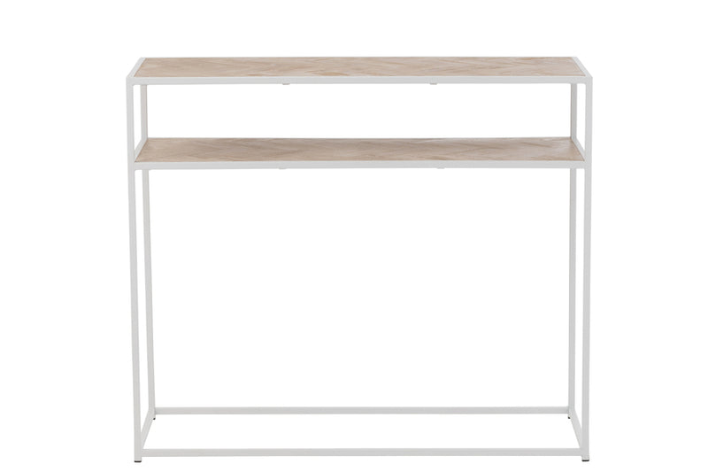 Console Zigzag Wood/Metal Natural/White - Majorr