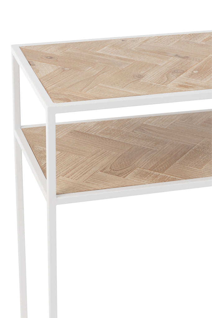 Console Zigzag Wood/Metal Natural/White - Majorr