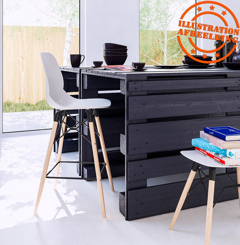 Design lage kruk 'ALADIN' wit Scandinavische stijl - Majorr