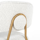 Counterstoel Xenia white bouclé / brushed gold - Majorr