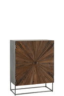 Cupboard Shanil 2 Doors Wood/Iron Natural/Grey - Majorr