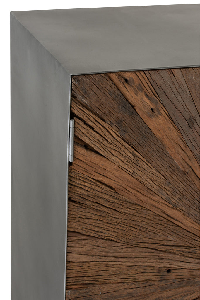 Cupboard Shanil 2 Doors Wood/Iron Natural/Grey - Majorr