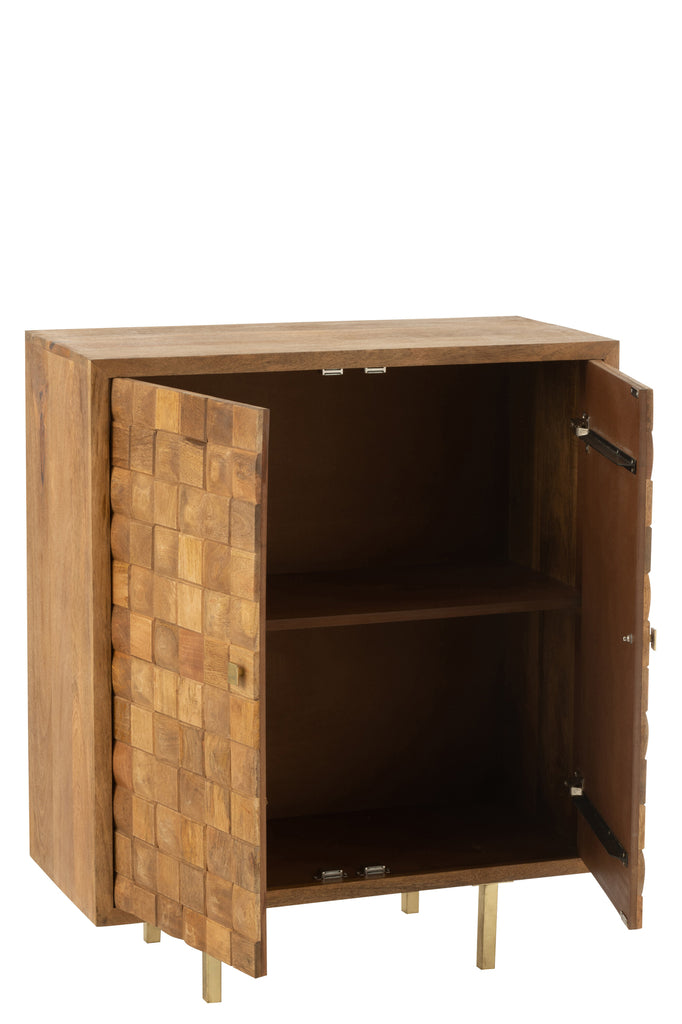 Cupboard Nino Metal/Mango Wood Natural/Gold - Majorr