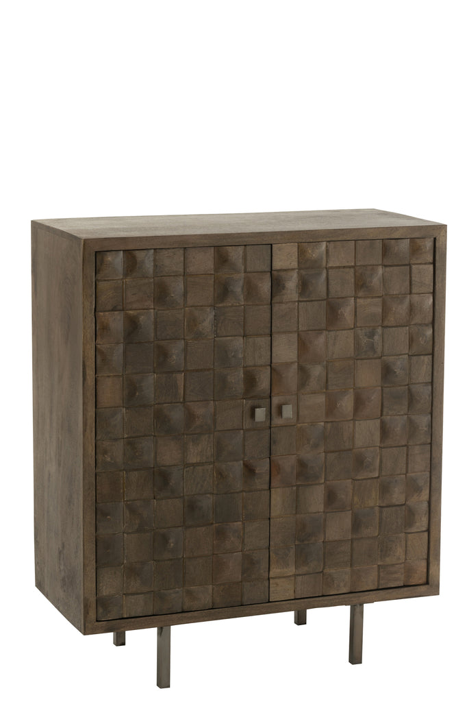 Cupboard Pino Metal/Mango Wood Brown/Grey - Majorr