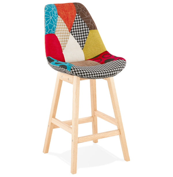 CUPIDON MINI' halfhoge snack-kruk met patchwork-stijl - Majorr