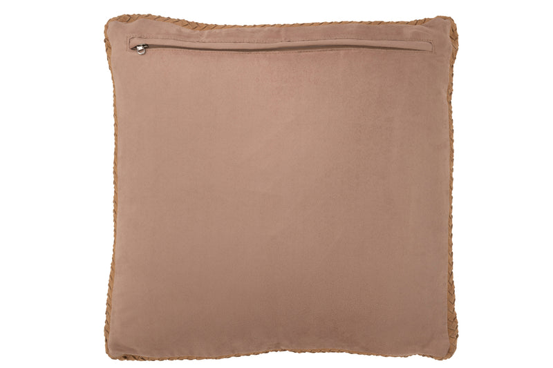 Cushion Woven Leather Camel