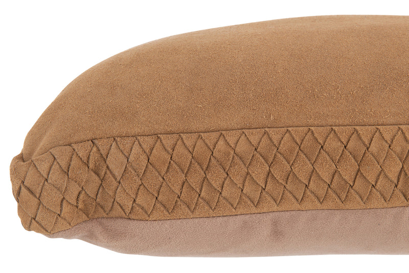 Cushion Woven Leather Camel
