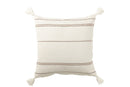 Cushion 4 Tassels Cotton White/Brown - Majorr