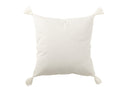 Cushion 4 Tassels Cotton White/Brown - Majorr