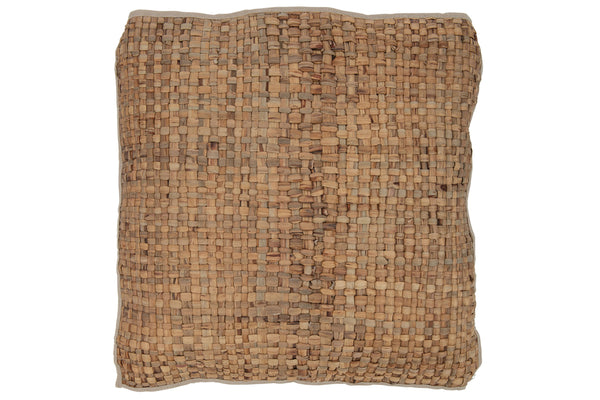 Cushion Square 1 Side Reed/Textile Natural Large