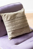 Cushion Border Square Leather Light Grey - Majorr