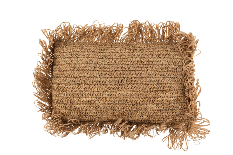 Cushion Rectangle Raffia Natural - Majorr