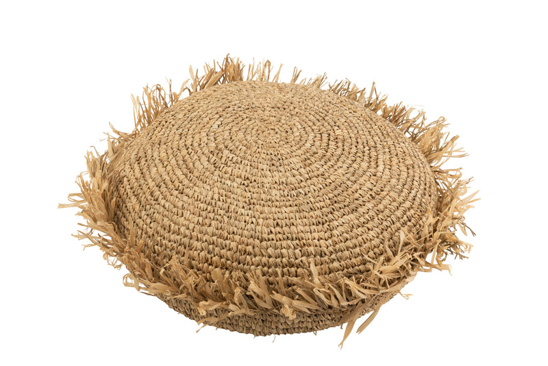 Cushion Round Raffia Natural - Majorr