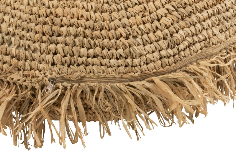 Cushion Round Raffia Natural - Majorr