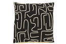 Cushion Square Lines/Curves Cotton Black/White - Majorr
