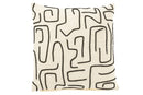 Cushion Square Lines/Curves Cotton White/Black - Majorr