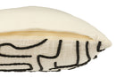 Cushion Square Lines/Curves Cotton White/Black - Majorr
