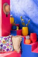 Cushion Square Raffia Natural Small - Majorr