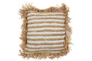 Cushion Stripes Fringes Mendong White - Majorr