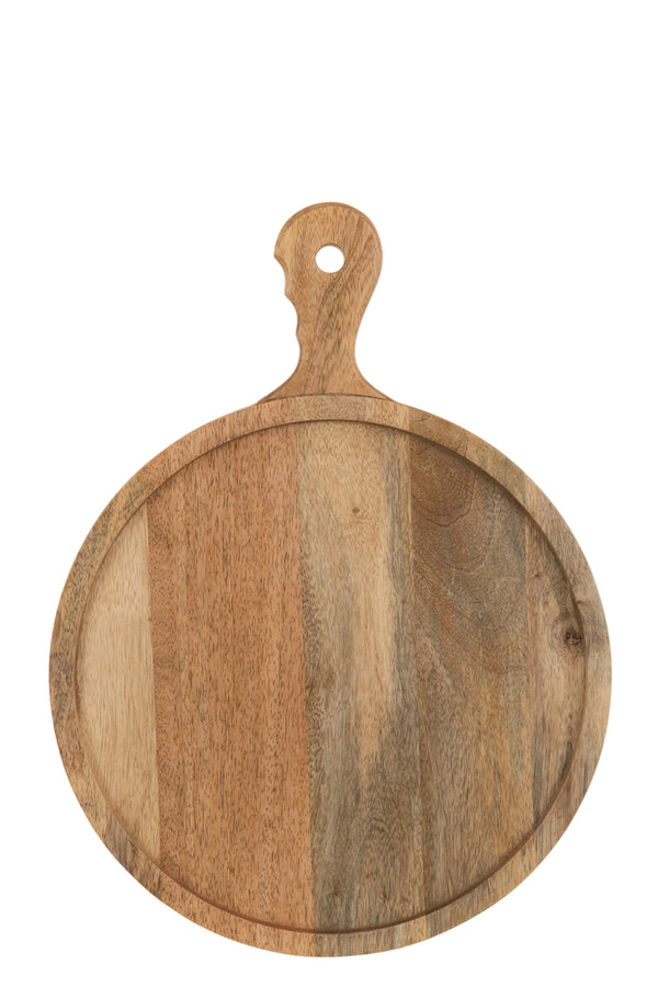 Cutting Board Round Handle Mango Wood Natural