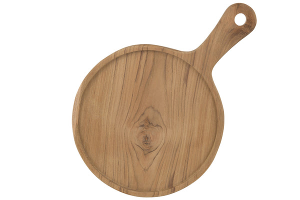 Cutting Board Round Wood Natural Large