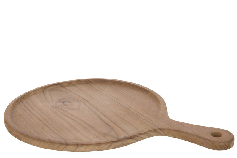 Cutting Board Round Wood Natural Large
