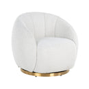 Draaifauteuil Jago white bouclé / brushed gold - Majorr