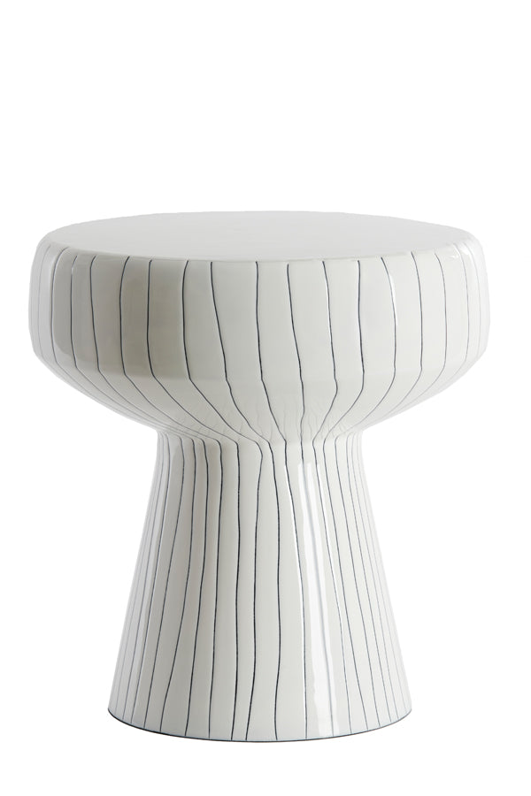 Side table 38x42 cm DAKWA shiny white+black