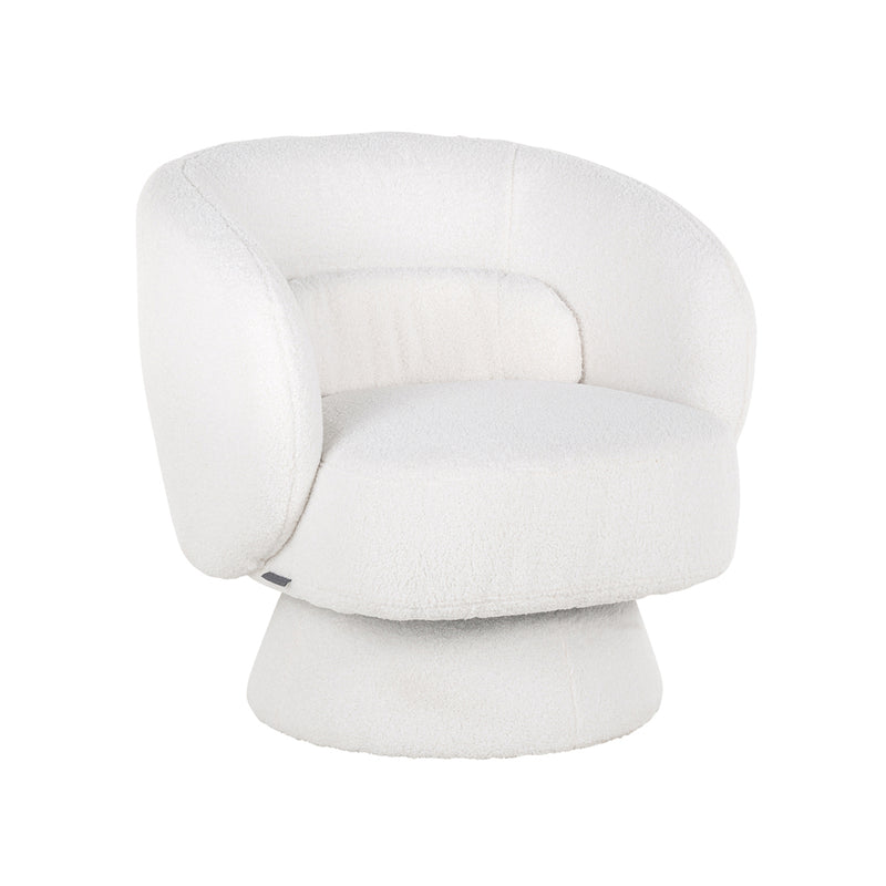 Draaifauteuil Senna white furry - Majorr