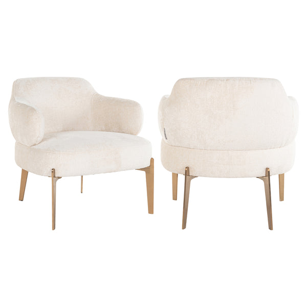 Fauteuil Venus white chenille - Majorr