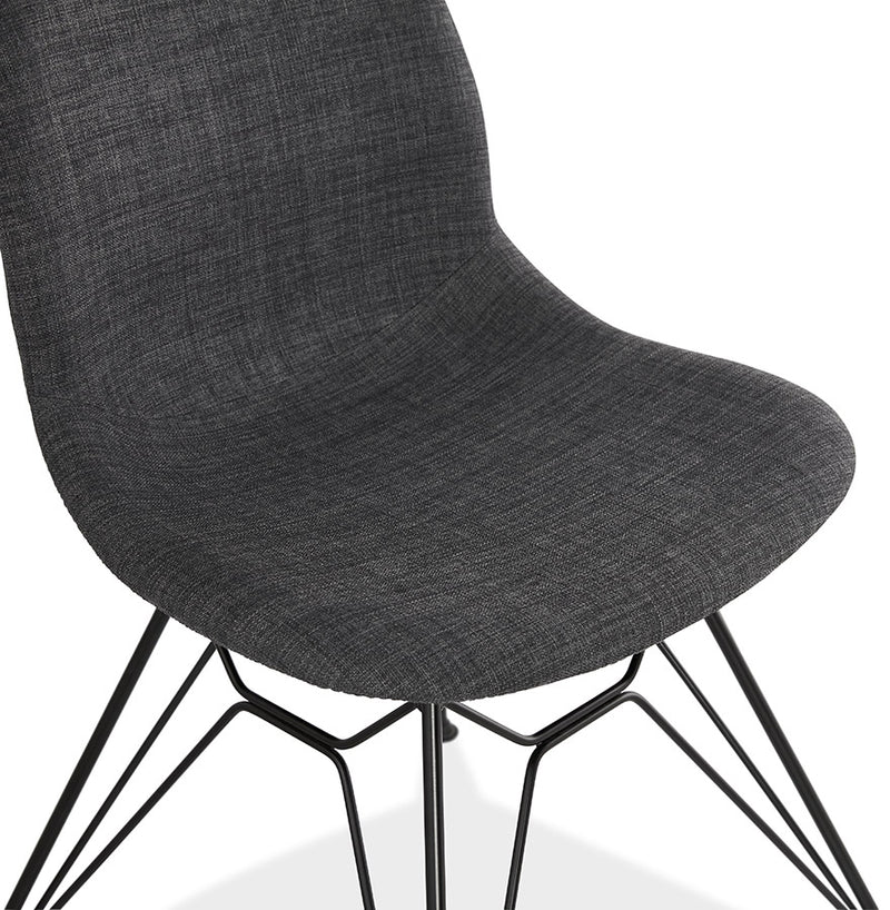 Design stoel 'DECLIK' donkergrijs met zwart metalen poten - Majorr