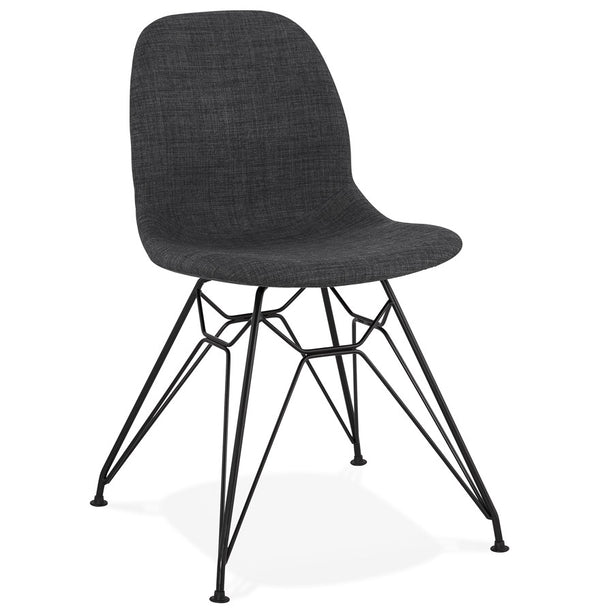 Design stoel 'DECLIK' donkergrijs met zwart metalen poten - Majorr