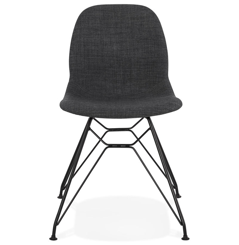Design stoel 'DECLIK' donkergrijs met zwart metalen poten - Majorr