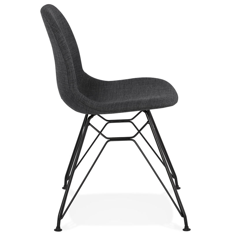 Design stoel 'DECLIK' donkergrijs met zwart metalen poten - Majorr