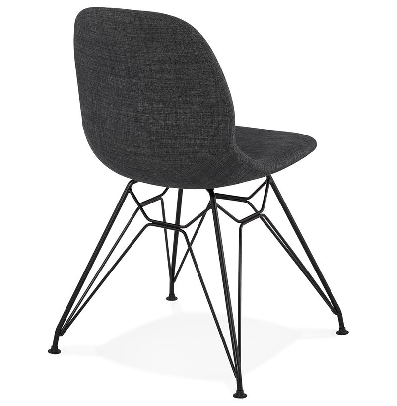 Design stoel 'DECLIK' donkergrijs met zwart metalen poten - Majorr