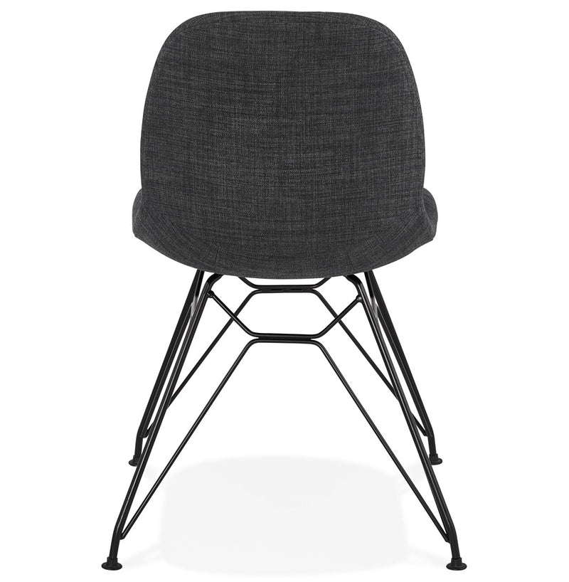 Design stoel 'DECLIK' donkergrijs met zwart metalen poten - Majorr