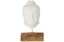 Decoration Head Teak Wood/Cement White/Natural - Majorr