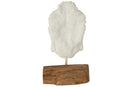 Decoration Head Teak Wood/Cement White/Natural - Majorr