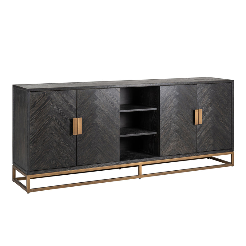 Dressoir Blackbone brass 4-deuren + open vak - Majorr