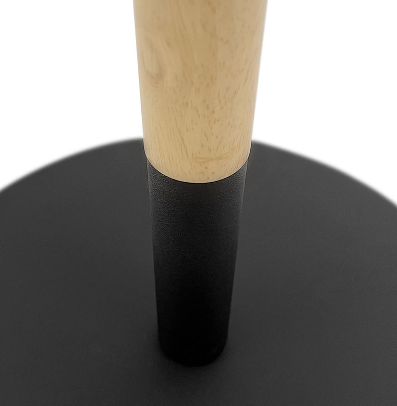 Ronde design salontafel 'DILA H40' in natuurlijke houtafwerking en zwart metaal - Majorr
