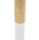 Ronde bijzettafel 'DILA H45' in natuurlijke houtafwerking en wit metaal - Majorr