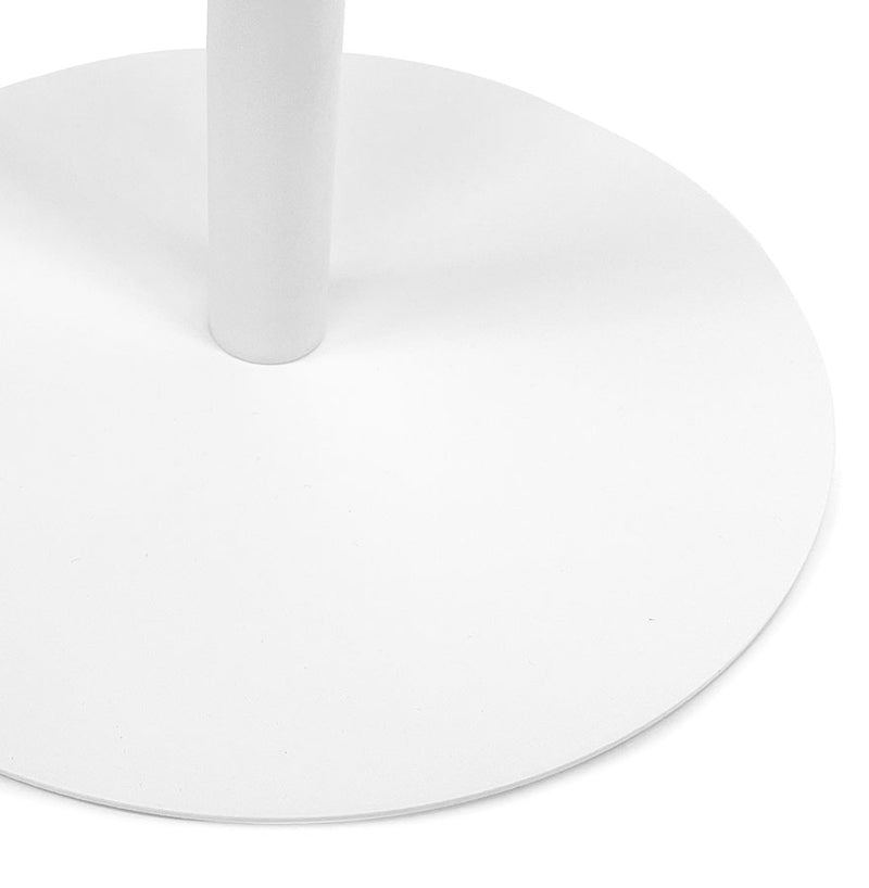 Ronde design salontafel 'DILA H40' in natuurlijke houtafwerking en wit metaal - Majorr