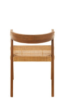 Dining Chair Square Open Webbing Teak Wood Brown - Majorr
