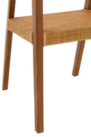 Dining Chair Square Open Webbing Teak Wood Brown - Majorr