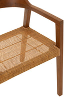 Dining Chair Square Open Webbing Teak Wood Brown - Majorr