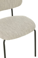 Dining Chair Textile/Metal Beige - Majorr