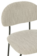 Dining Chair Textile/Metal Beige - Majorr