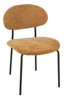 Dining Chair Textile/Metal Ochre - Majorr