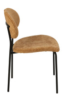 Dining Chair Textile/Metal Ochre - Majorr